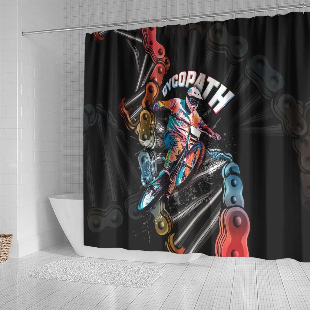 Cycopath Funny Cycling Shower Curtain Cycling lovers - Wonder Print Shop