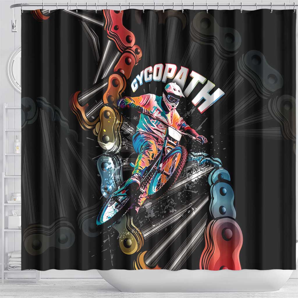 Cycopath Funny Cycling Shower Curtain Cycling lovers - Wonder Print Shop