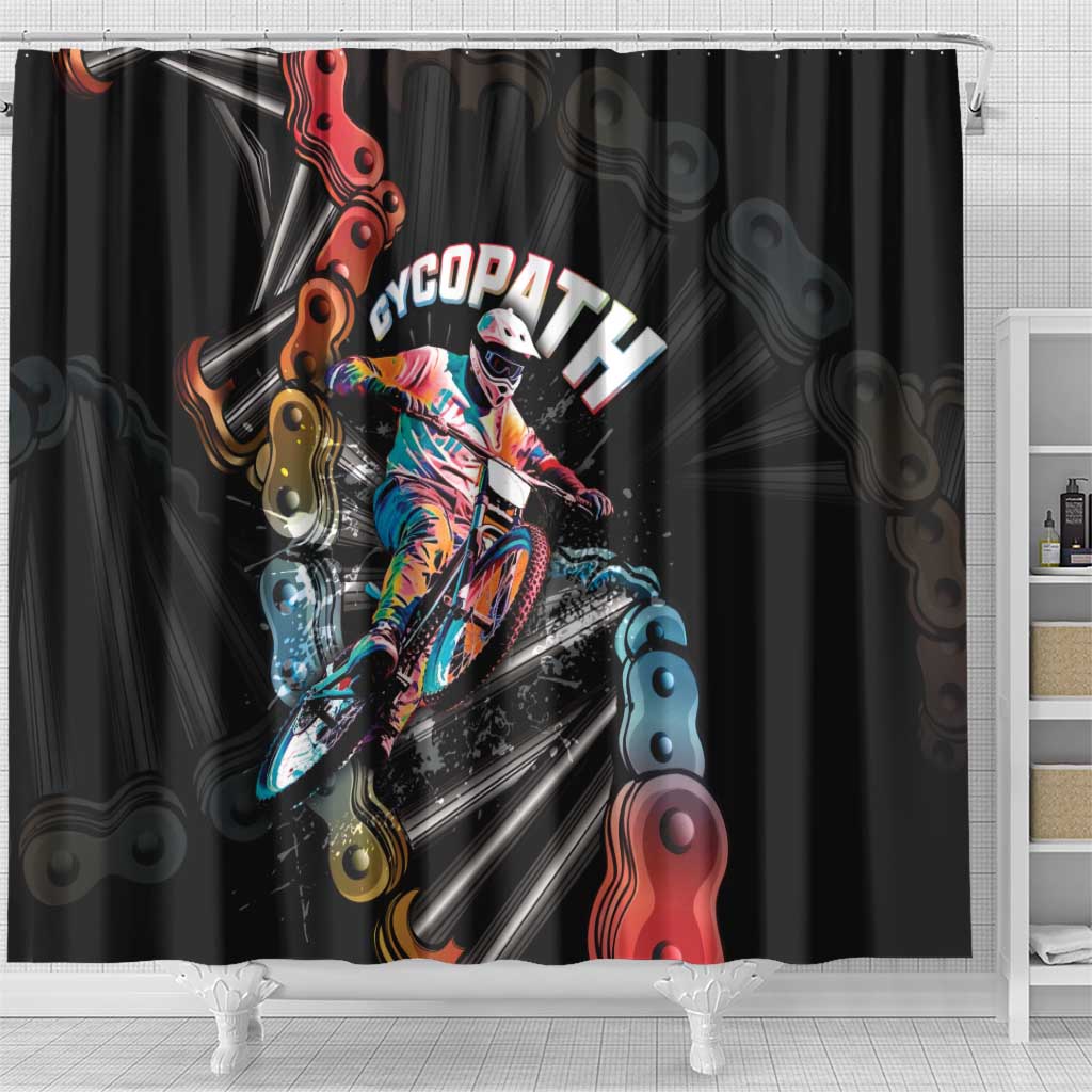 Cycopath Funny Cycling Shower Curtain Cycling lovers - Wonder Print Shop