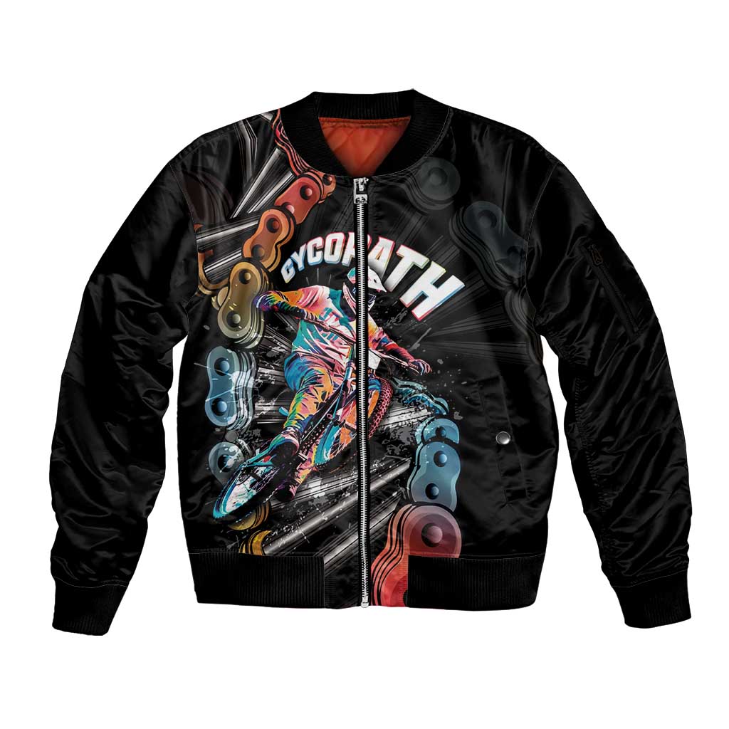 Cycopath Funny Cycling Sleeve Zip Bomber Jacket Cycling lovers - Wonder Print Shop