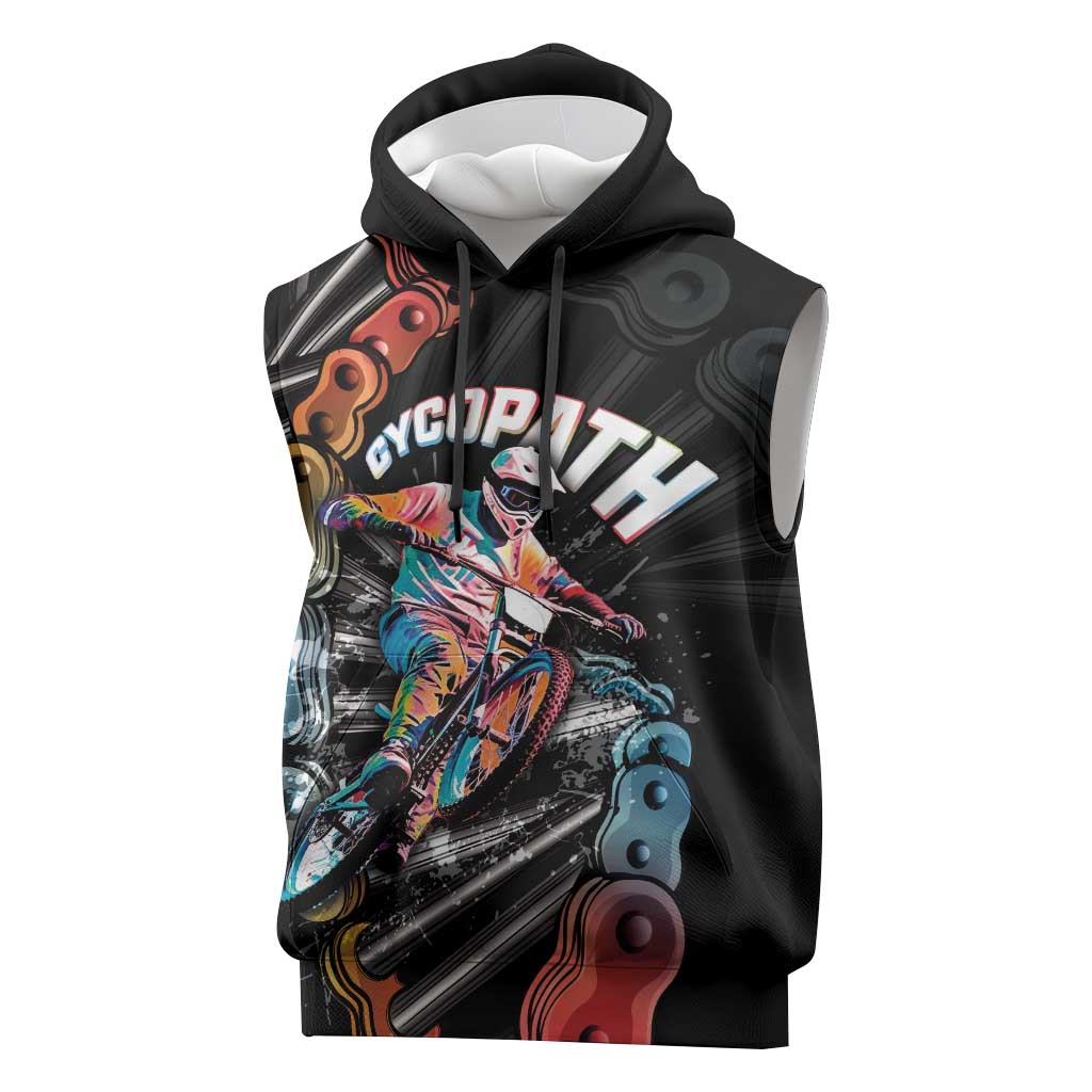 Cycopath Funny Cycling Sleeveless Hoodie Cycling lovers - Wonder Print Shop