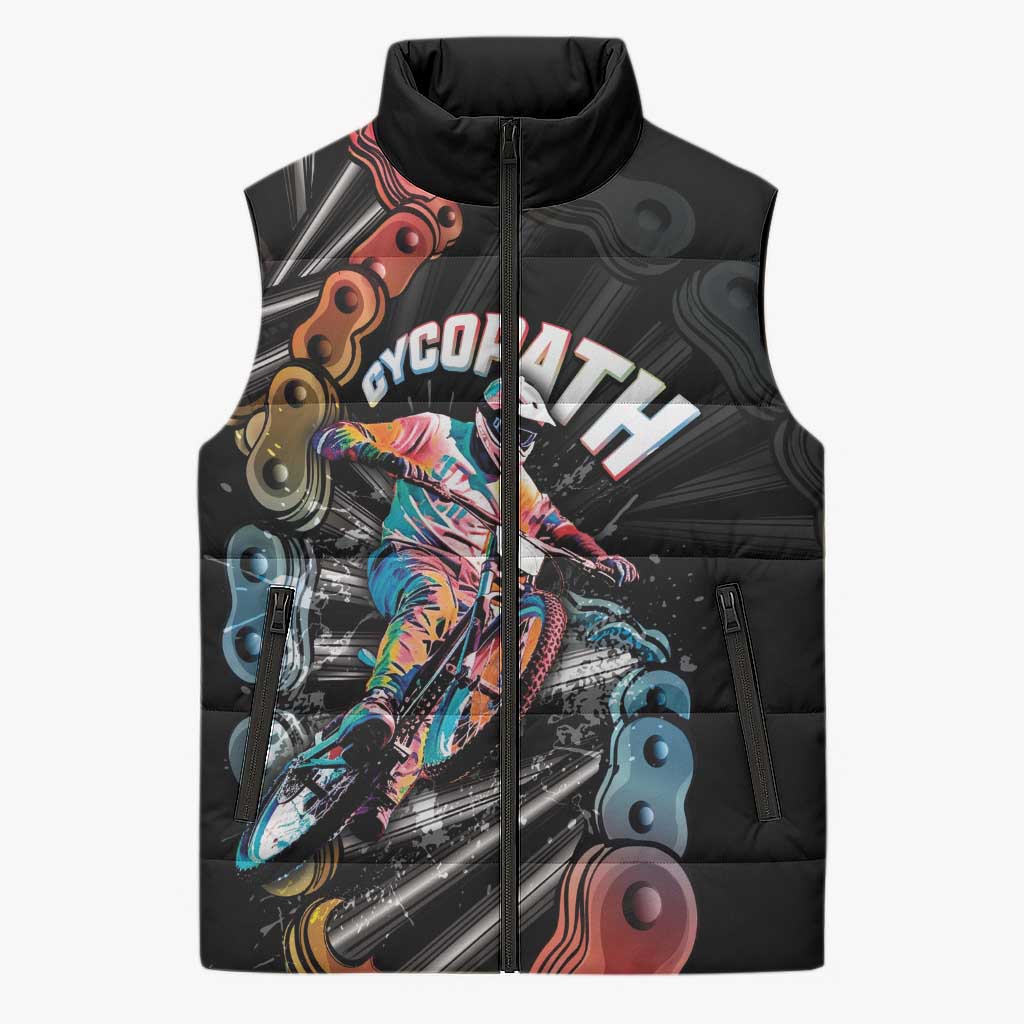 Cycopath Funny Cycling Sleeveless Puffer Jacket Cycling lovers - Wonder Print Shop