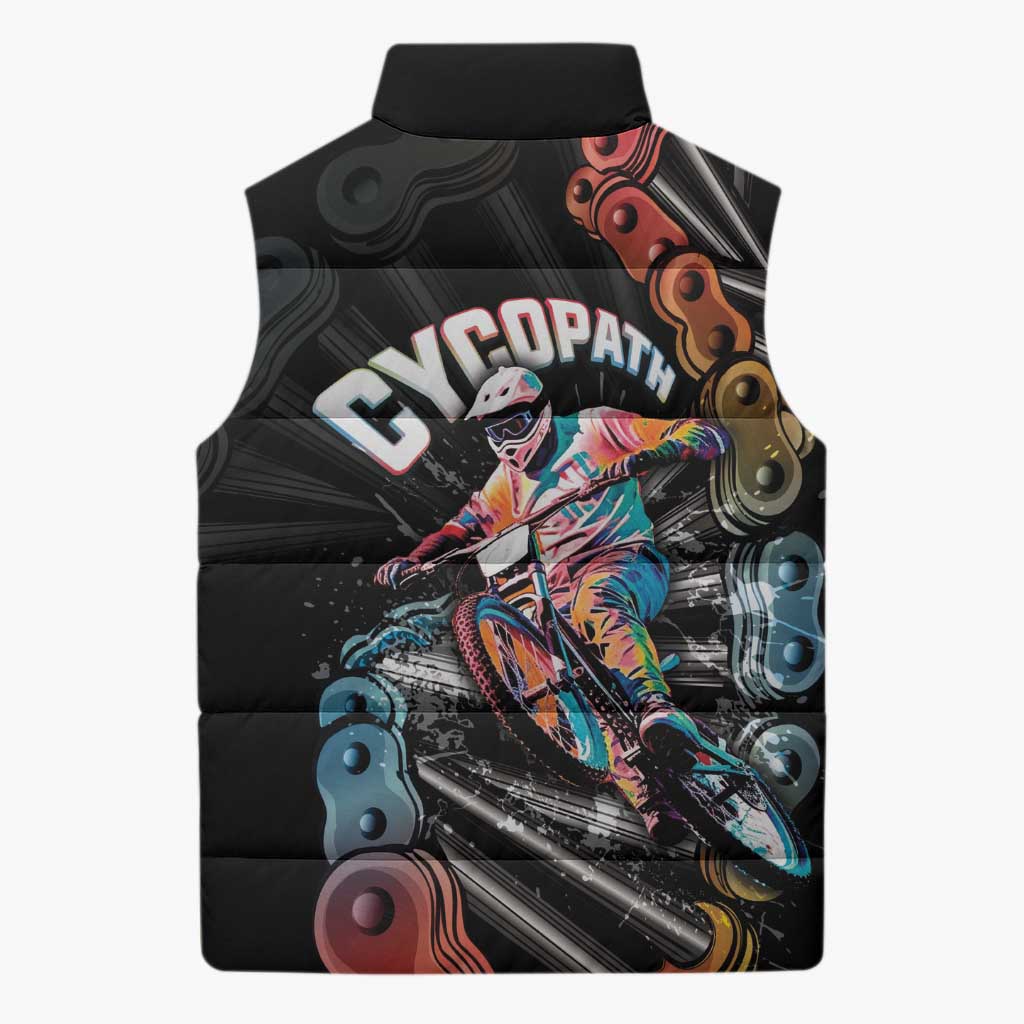 Cycopath Funny Cycling Sleeveless Puffer Jacket Cycling lovers - Wonder Print Shop