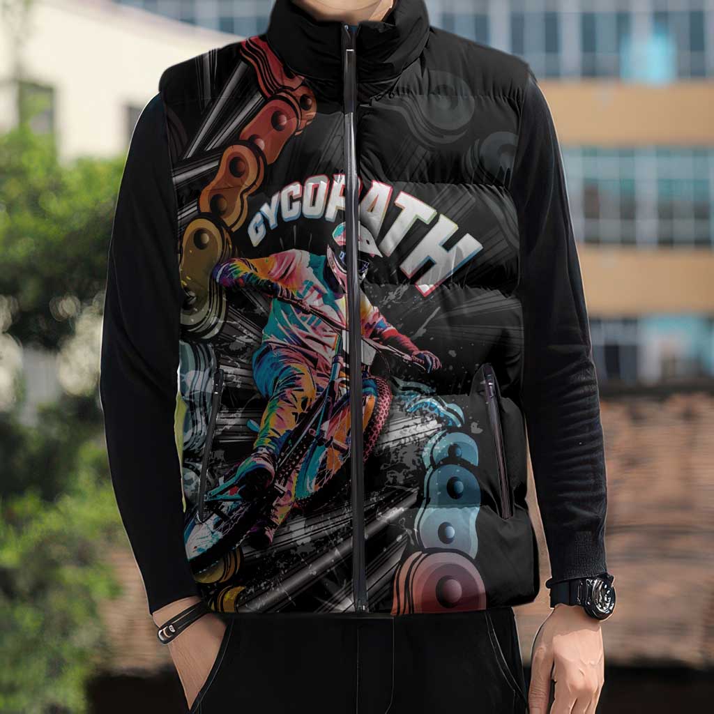Cycopath Funny Cycling Sleeveless Puffer Jacket Cycling lovers - Wonder Print Shop
