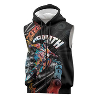 Cycopath Funny Cycling Sleeveless Zip Hoodie Cycling lovers - Wonder Print Shop