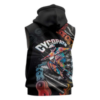 Cycopath Funny Cycling Sleeveless Zip Hoodie Cycling lovers - Wonder Print Shop