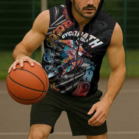 Cycopath Funny Cycling Sleeveless Zip Hoodie Cycling lovers - Wonder Print Shop
