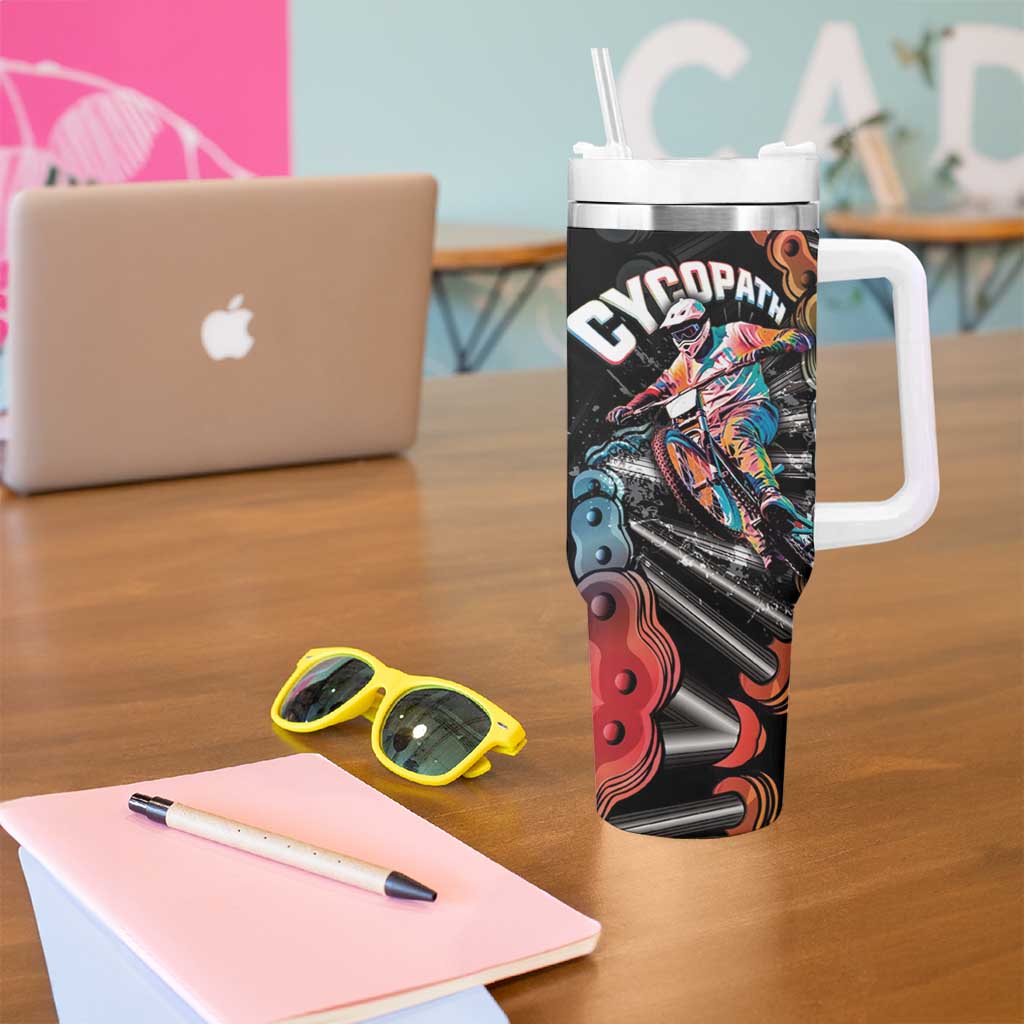 Cycopath Funny Cycling Tumbler With Handle Cycling lovers - Wonder Print Shop