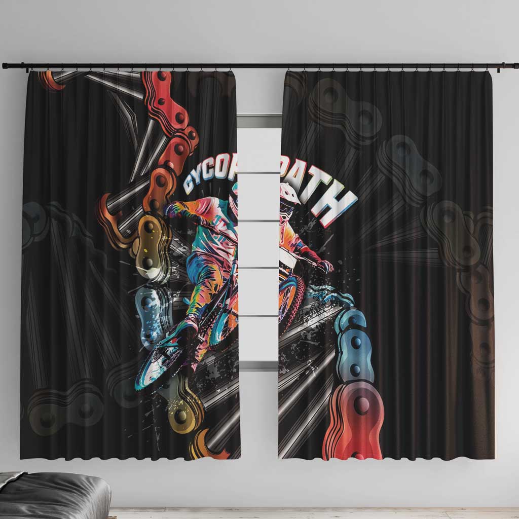 Cycopath Funny Cycling Window Curtain Cycling lovers - Wonder Print Shop