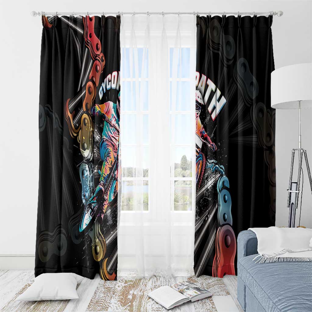 Cycopath Funny Cycling Window Curtain Cycling lovers - Wonder Print Shop