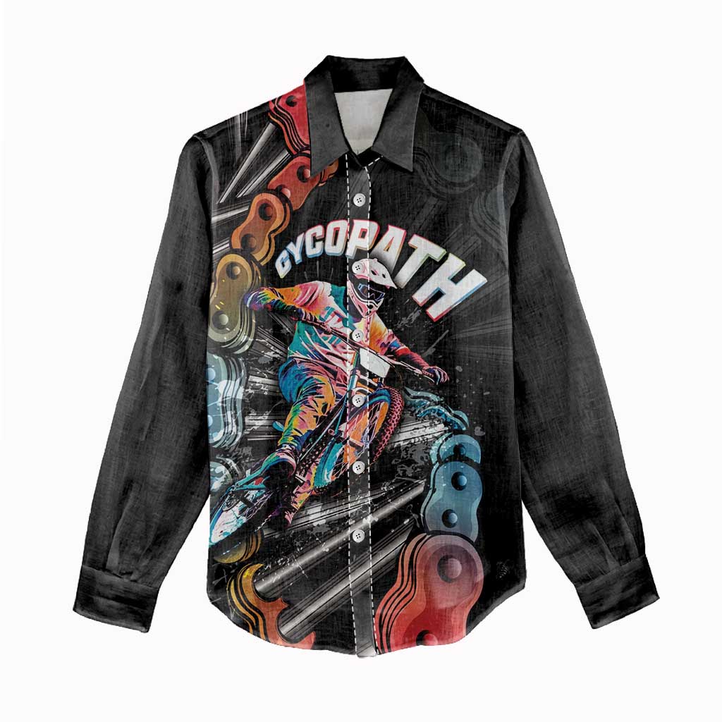 Cycopath Funny Cycling Women Casual Shirt Cycling lovers - Wonder Print Shop