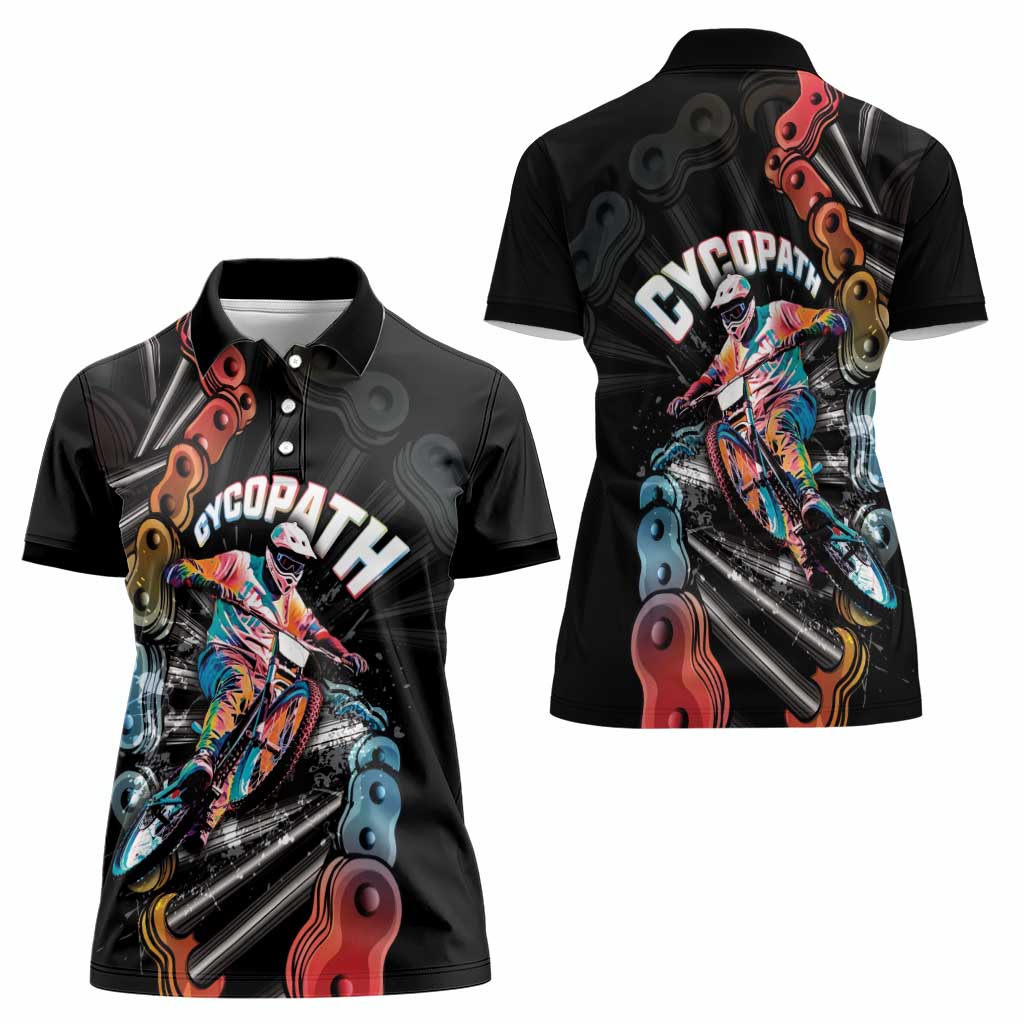Cycopath Funny Cycling Women Polo Shirt Cycling lovers - Wonder Print Shop