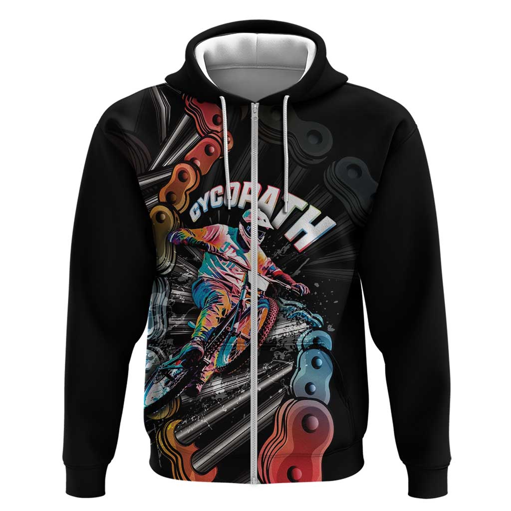 Cycopath Funny Cycling Zip Hoodie Cycling lovers - Wonder Print Shop