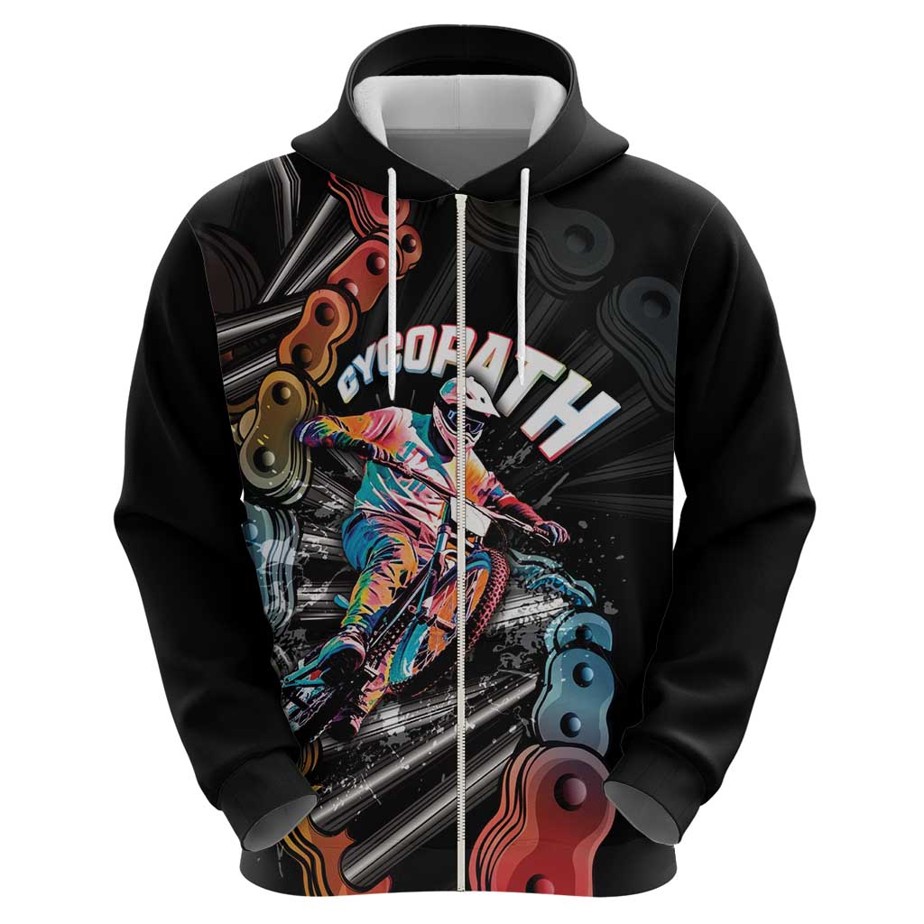 Cycopath Funny Cycling Zip Hoodie Cycling lovers - Wonder Print Shop