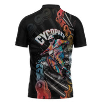Cycopath Funny Cycling Zipper Polo Shirt Cycling lovers - Wonder Print Shop