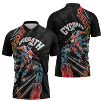Cycopath Funny Cycling Zipper Polo Shirt Cycling lovers - Wonder Print Shop