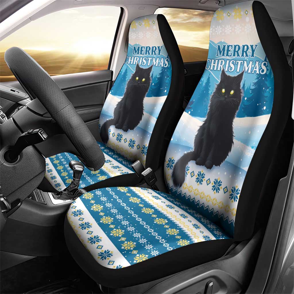 Merry Christmas Yule Cat Car Seat Cover Icelandic Folklore Jolakotturinn LT05 - Wonder Print Shop