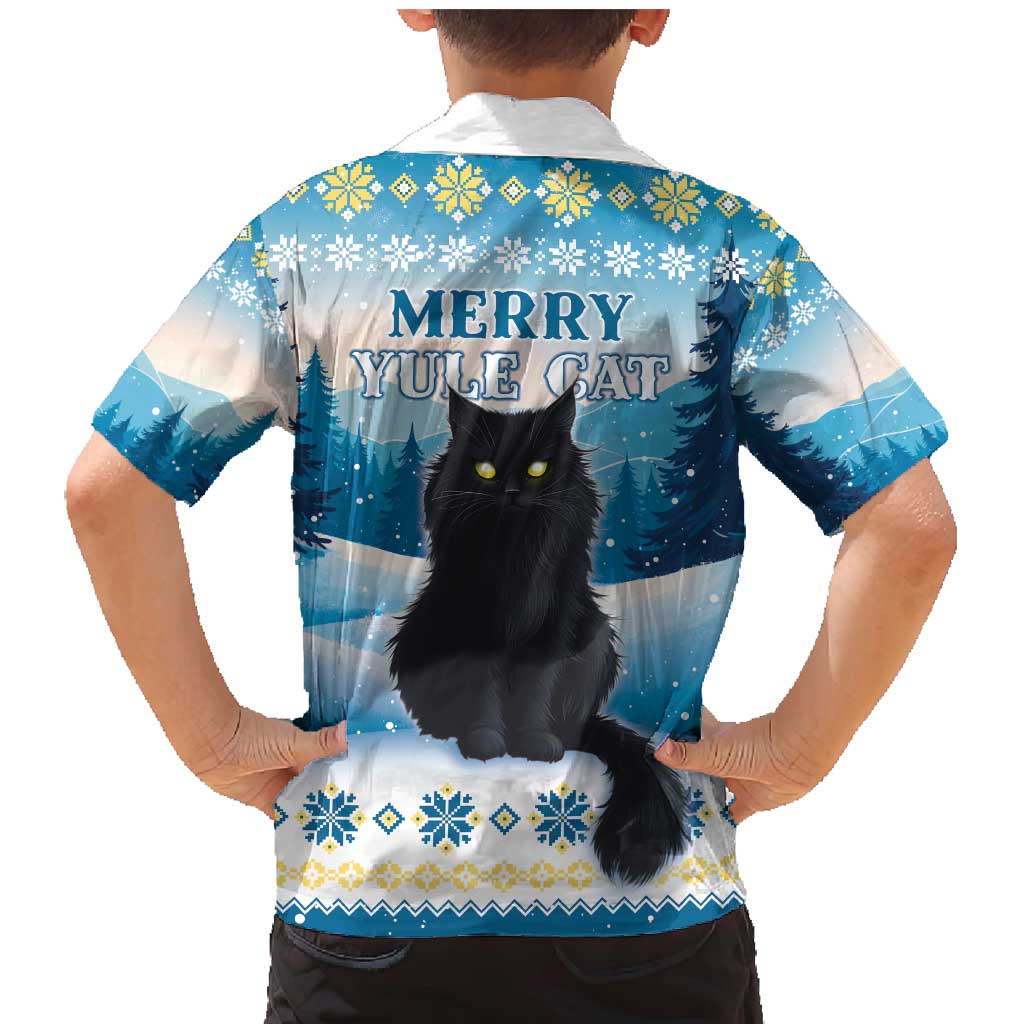 Merry Christmas Yule Cat Family Matching Mermaid Dress and Hawaiian Shirt Icelandic Folklore Jolakotturinn LT05 - Wonder Print Shop