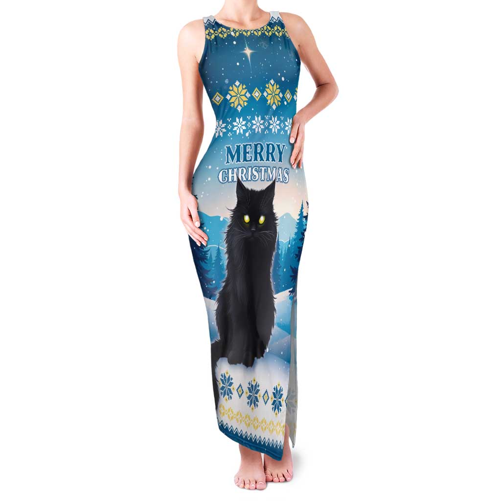 Merry Christmas Yule Cat Family Matching Tank Maxi Dress and Hawaiian Shirt Icelandic Folklore Jolakotturinn LT05 - Wonder Print Shop