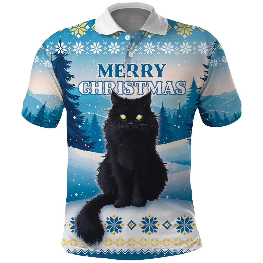 Merry Christmas Yule Cat Polo Shirt Icelandic Folklore Jolakotturinn LT05 - Wonder Print Shop
