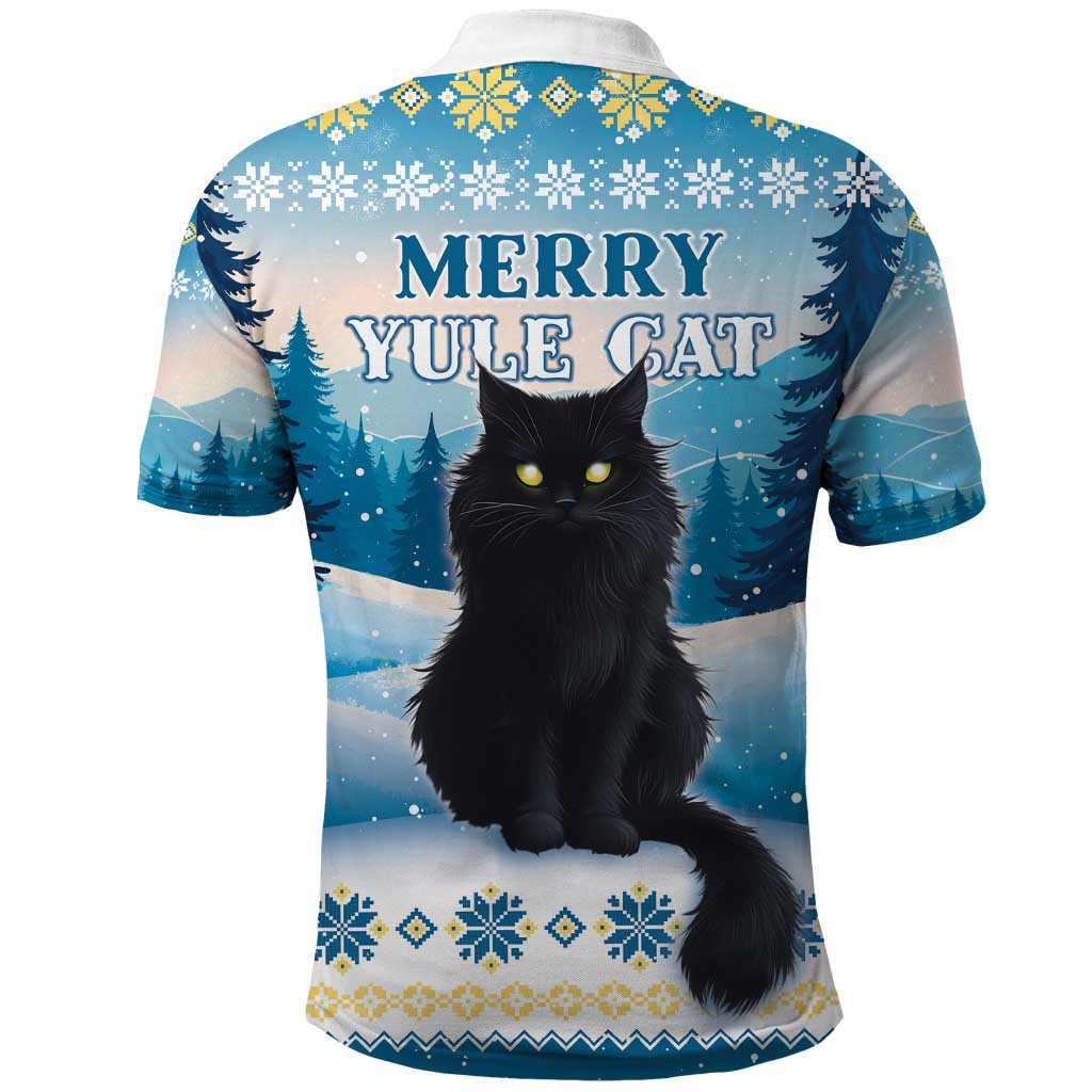 Merry Christmas Yule Cat Polo Shirt Icelandic Folklore Jolakotturinn LT05 - Wonder Print Shop