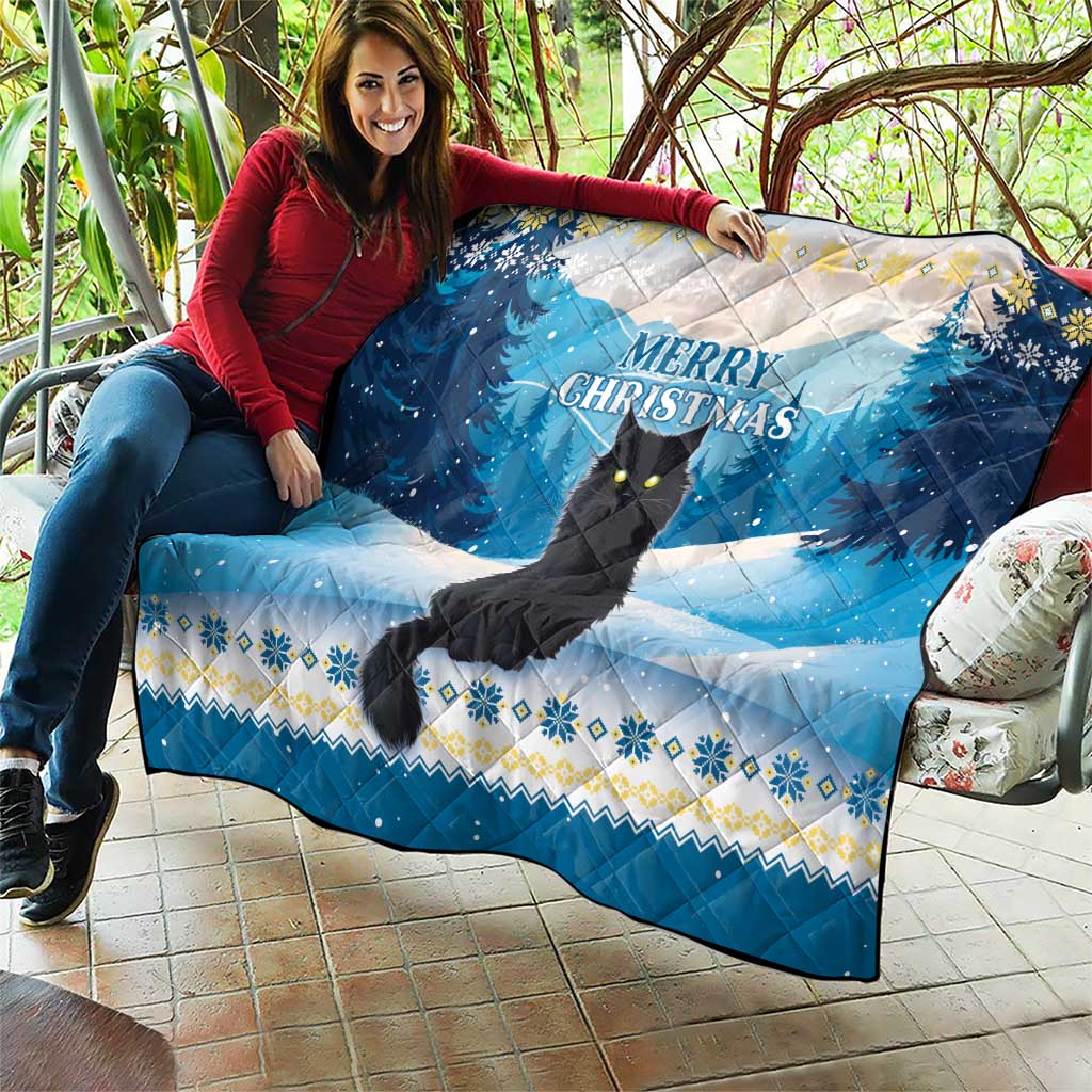 Merry Christmas Yule Cat Quilt Icelandic Folklore Jolakotturinn LT05 - Wonder Print Shop