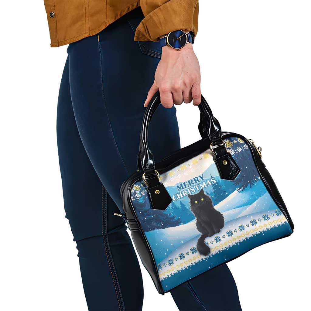 Merry Christmas Yule Cat Shoulder Handbag Icelandic Folklore Jolakotturinn