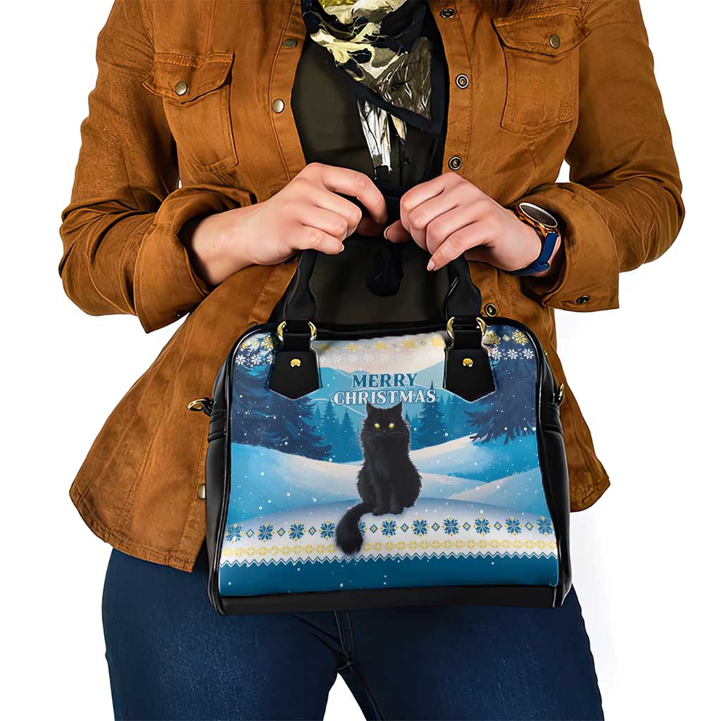 Merry Christmas Yule Cat Shoulder Handbag Icelandic Folklore Jolakotturinn