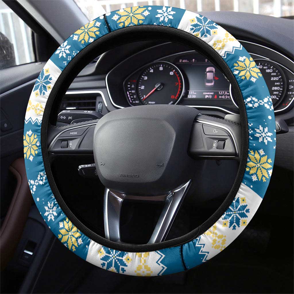 Merry Christmas Yule Cat Steering Wheel Cover Icelandic Folklore Jolakotturinn LT05 - Wonder Print Shop