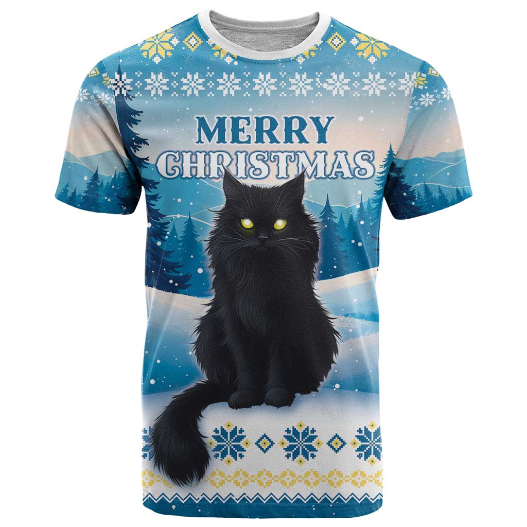 Merry Christmas Yule Cat T Shirt Icelandic Folklore Jolakotturinn LT05 - Wonder Print Shop