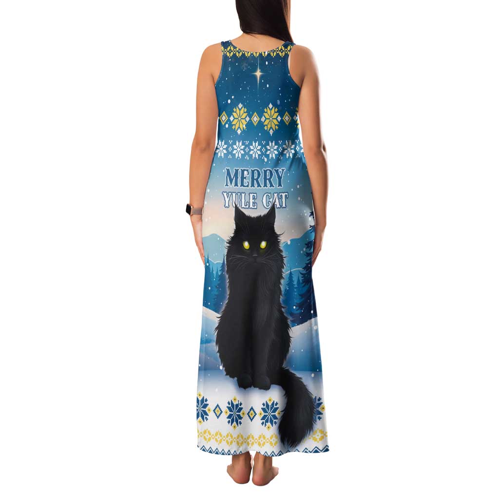 Merry Christmas Yule Cat Tank Maxi Dress Icelandic Folklore Jolakotturinn LT05 - Wonder Print Shop