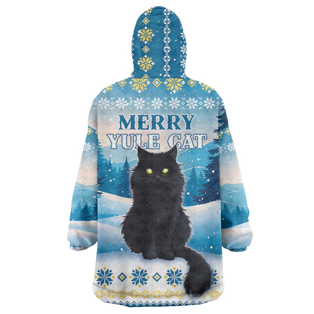 Merry Christmas Yule Cat Wearable Blanket Hoodie Icelandic Folklore Jolakotturinn LT05 - Wonder Print Shop