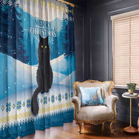 Merry Christmas Yule Cat Window Curtain Icelandic Folklore Jolakotturinn LT05 - Wonder Print Shop