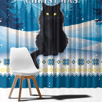Merry Christmas Yule Cat Window Curtain Icelandic Folklore Jolakotturinn LT05 - Wonder Print Shop