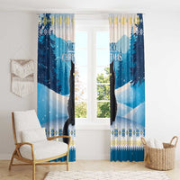 Merry Christmas Yule Cat Window Curtain Icelandic Folklore Jolakotturinn LT05 - Wonder Print Shop