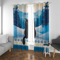 Merry Christmas Yule Cat Window Curtain Icelandic Folklore Jolakotturinn LT05 - Wonder Print Shop