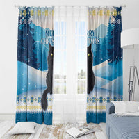 Merry Christmas Yule Cat Window Curtain Icelandic Folklore Jolakotturinn LT05 - Wonder Print Shop