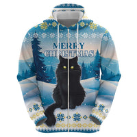 Merry Christmas Yule Cat Zip Hoodie Icelandic Folklore Jolakotturinn LT05 - Wonder Print Shop