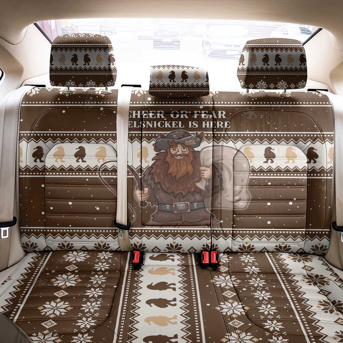 Funny Christmas Belsnickel Back Car Seat Cover Impish Or Admirable LT05 - Wonder Print Shop