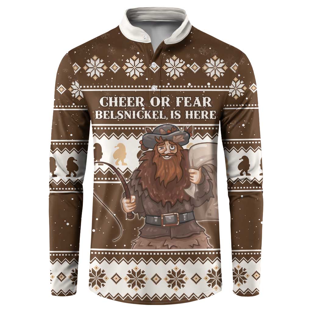 Funny Christmas Belsnickel Button Sweatshirt Impish Or Admirable LT05 - Wonder Print Shop