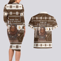 Funny Christmas Belsnickel Couples Matching Long Sleeve Bodycon Dress and Hawaiian Shirt Impish Or Admirable LT05 - Wonder Print Shop