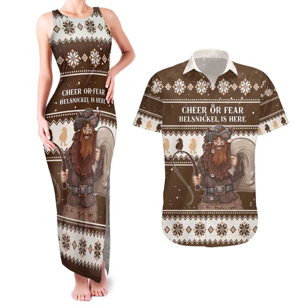 Funny Christmas Belsnickel Couples Matching Tank Maxi Dress and Hawaiian Shirt Impish Or Admirable LT05 - Wonder Print Shop