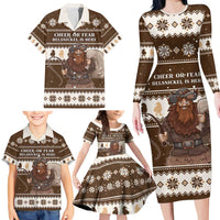 Funny Christmas Belsnickel Family Matching Long Sleeve Bodycon Dress and Hawaiian Shirt Impish Or Admirable LT05 - Wonder Print Shop