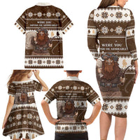 Funny Christmas Belsnickel Family Matching Long Sleeve Bodycon Dress and Hawaiian Shirt Impish Or Admirable LT05 - Wonder Print Shop