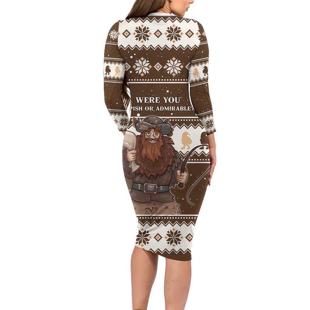 Funny Christmas Belsnickel Family Matching Long Sleeve Bodycon Dress and Hawaiian Shirt Impish Or Admirable LT05 - Wonder Print Shop