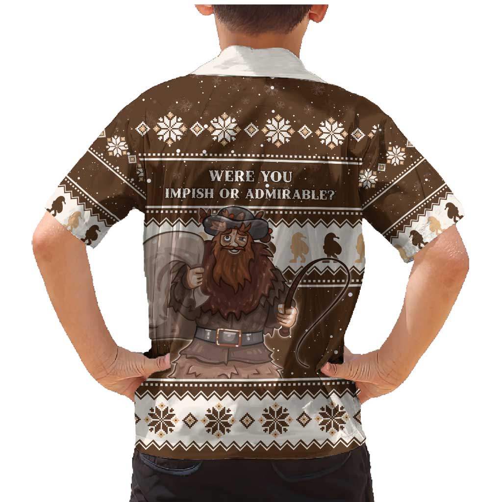 Funny Christmas Belsnickel Family Matching Mermaid Dress and Hawaiian Shirt Impish Or Admirable LT05 - Wonder Print Shop