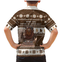 Funny Christmas Belsnickel Family Matching Mermaid Dress and Hawaiian Shirt Impish Or Admirable LT05 - Wonder Print Shop