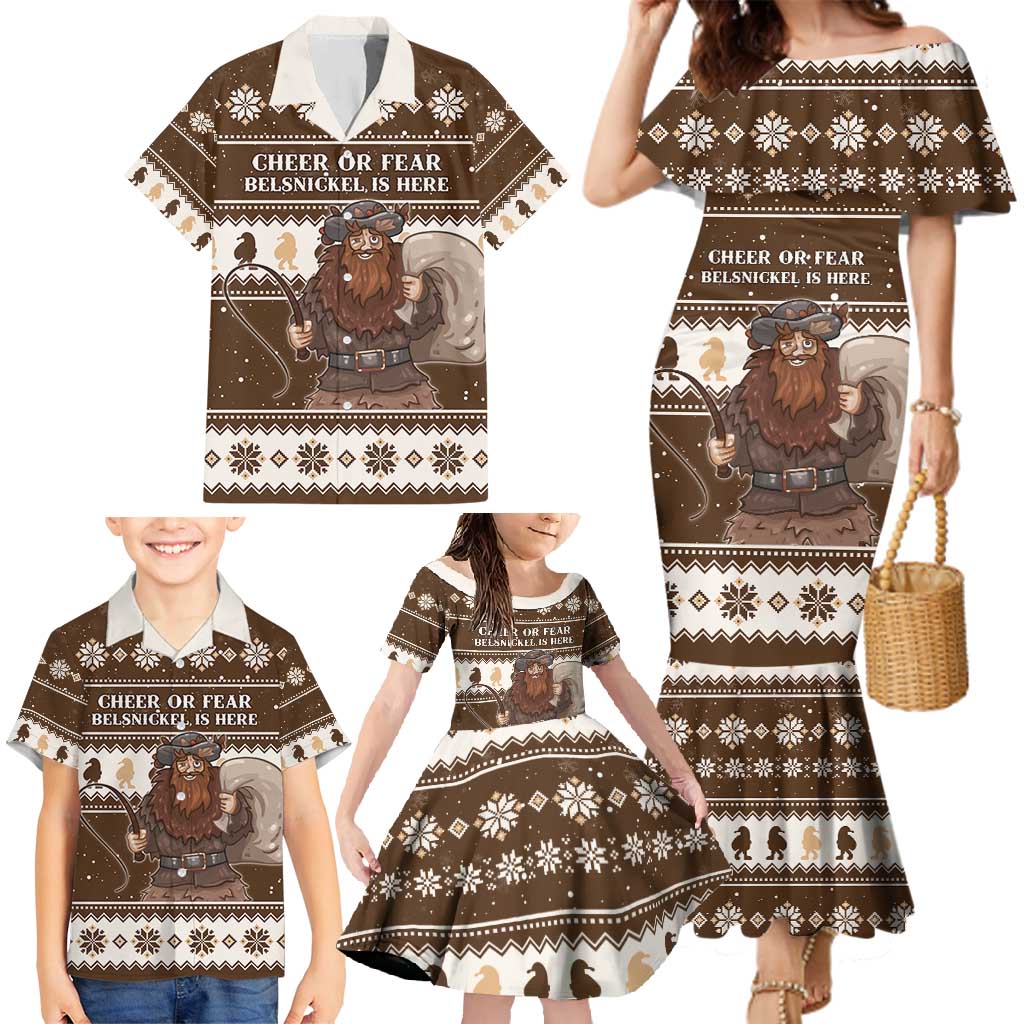 Funny Christmas Belsnickel Family Matching Mermaid Dress and Hawaiian Shirt Impish Or Admirable LT05 - Wonder Print Shop