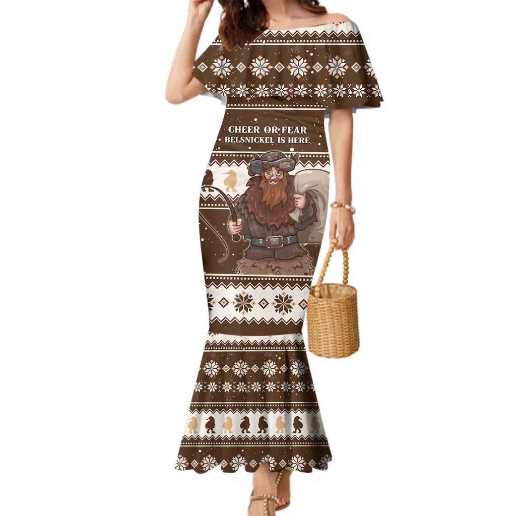 Funny Christmas Belsnickel Family Matching Mermaid Dress and Hawaiian Shirt Impish Or Admirable LT05 - Wonder Print Shop