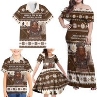 Funny Christmas Belsnickel Family Matching Off Shoulder Maxi Dress and Hawaiian Shirt Impish Or Admirable LT05 - Wonder Print Shop